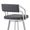 Armen Living Scranton 30" Swivel Slate Gray Faux Leather and Silver Metal Bar Stool 795044878240 - alternate 6